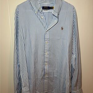 Ralph Lauren Blue and White Striped Men's Shirt